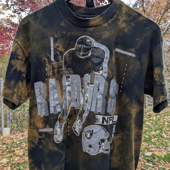 Hand-Dyed Rare Oakland Raiders NFL T-shirt | Vintage 90s - Picture 1 of 8